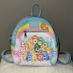 Loungefly faux leather whimsical Care Bears mini backpack purse